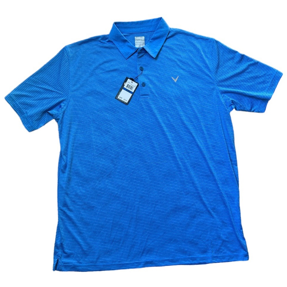 Callaway Men’s Opti-Dry Golf Shirt XL Blue Heather Stripe